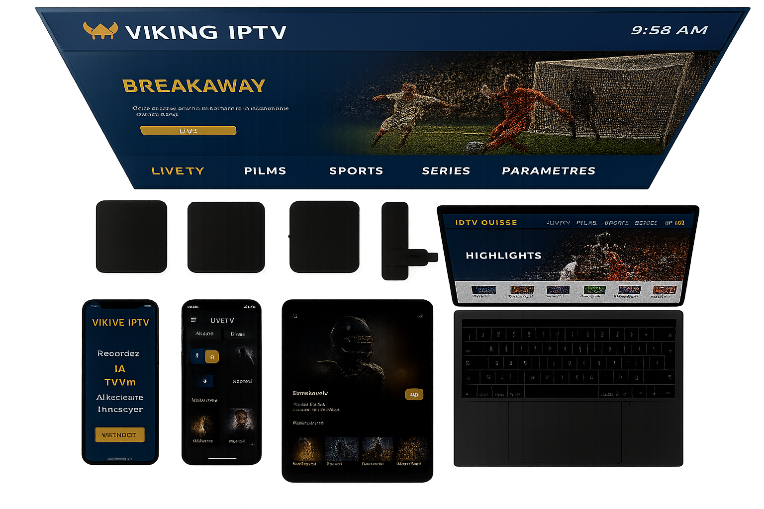 Viking IPTV Sverige dashboard showing 15,000+ HD channels with Swedish support 24/7